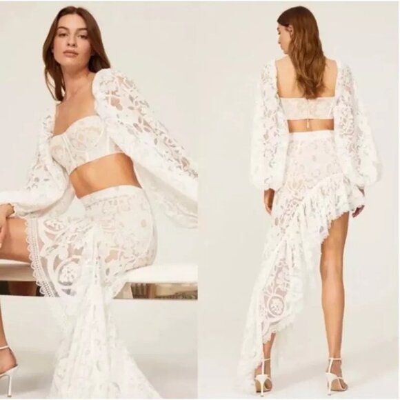 Bronx and Banco Women's White and Cream Skirt - Picture 1 of 10